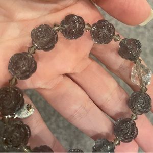 Tarina Tarantino gray Lucite rosettes